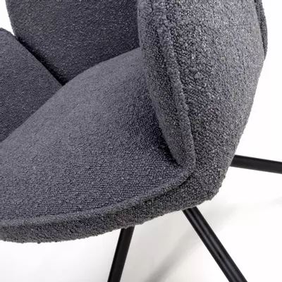 Luna Boucle Dining Chair - Grey